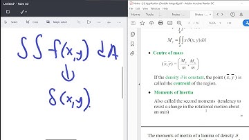 Double Integral - Applications (Mass, Moments of Mass, Centre of Mass, Moments of Inertia)