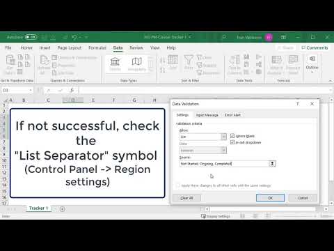 065 Excel Project Tracker Tutorial: Build a High-Level Status Dashboard for Project Management