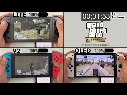 Battery Life of Grand Theft Auto: The Trilogy - Nintendo Switch LITE vs. Standard vs. OLED