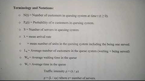 #1 Queuing Theory - Model 1 and 2