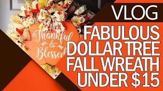 DIY Fall Mesh Wreath on a Budget | Dollar Tree