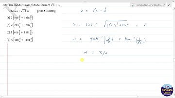 XICOMOQ128 _ The modulus amplitude form of √3 + i , where i =√(-1) is