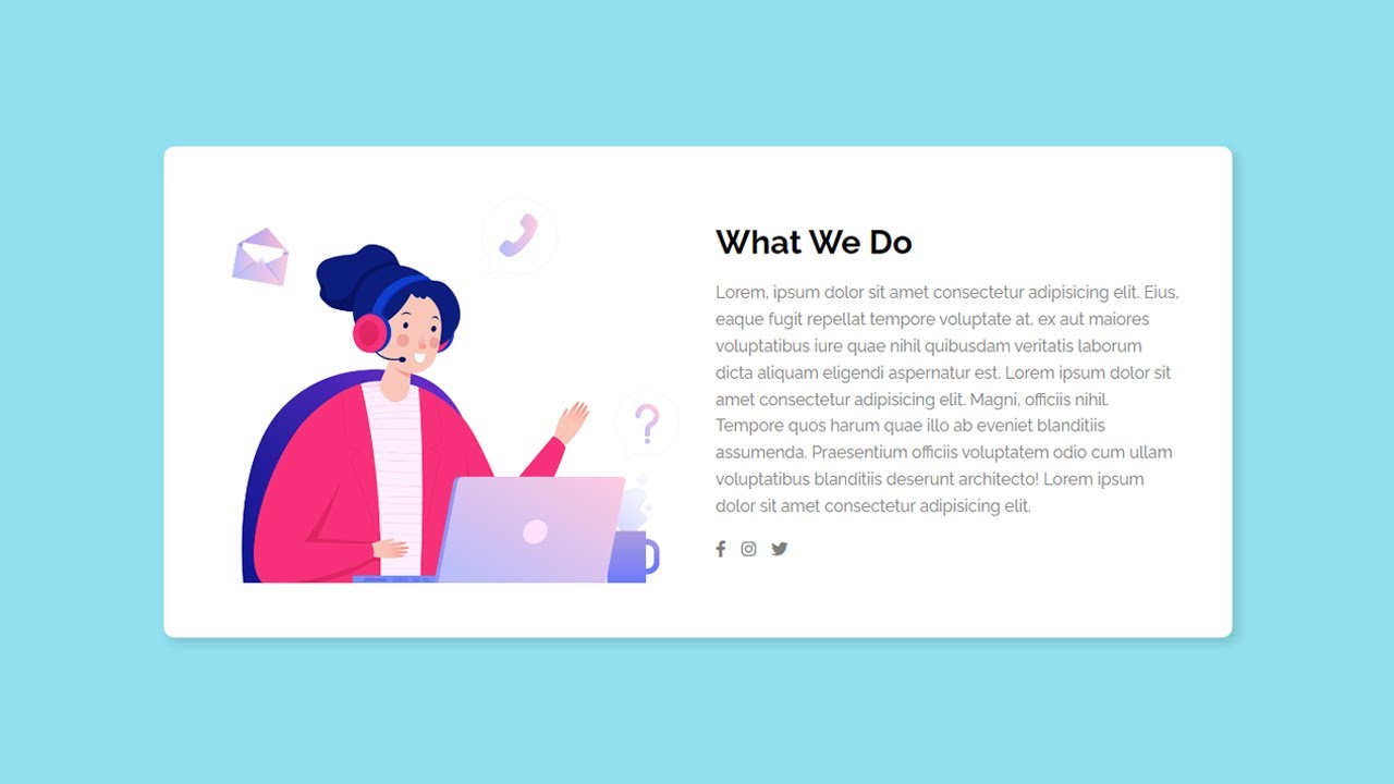 Responsive About Us Section Using HTML and CSS | in Arabic | انشاء قسم ...