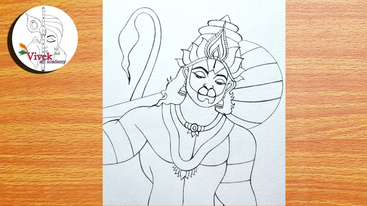 How to draw five headed Hanuman easily for beginners - YouTube
