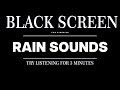 Black Screen Rain ☔️| Deep Sleep in 3 mins 💤| Fall Asleep Fast NO THUNDER