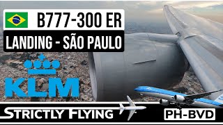 Klm Royal Dutch Airlines Boeing B777-300 Er, Landing São Paulo, Guarulhos Rwy 09R August, 2021