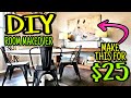 Dining Room Makeover UNDER $300 - DIY Large Wall Art & Table Makeover