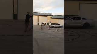 Mustang doing donuts. Credits, Micah Sandman. CboysTV