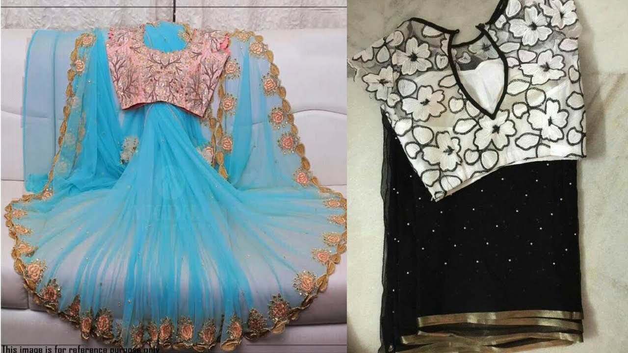 Latest Sheer Net Saree Designs// trending now 2018/ 2019