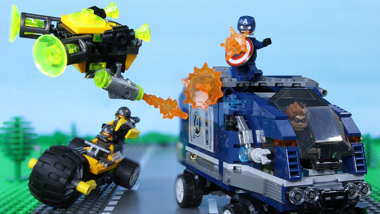 ⁣LEGO Avengers Truck Takedown! STOP MOTION LEGO Captain America & Hawkeye's Mission! | Billy