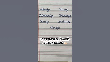 Seven days Name | Sunday Monday | Name of the days in a week | Cursive Writing | Handwriting | 7days