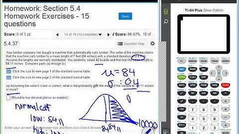 Dr  Swiersz Video Solving Section 5 4 Homework Exercises #12 Through  #15   20170627 Stats