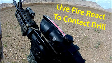 US Army Helmet Cam, 2 Man Team Live Fire React to Contact Drill, M4.