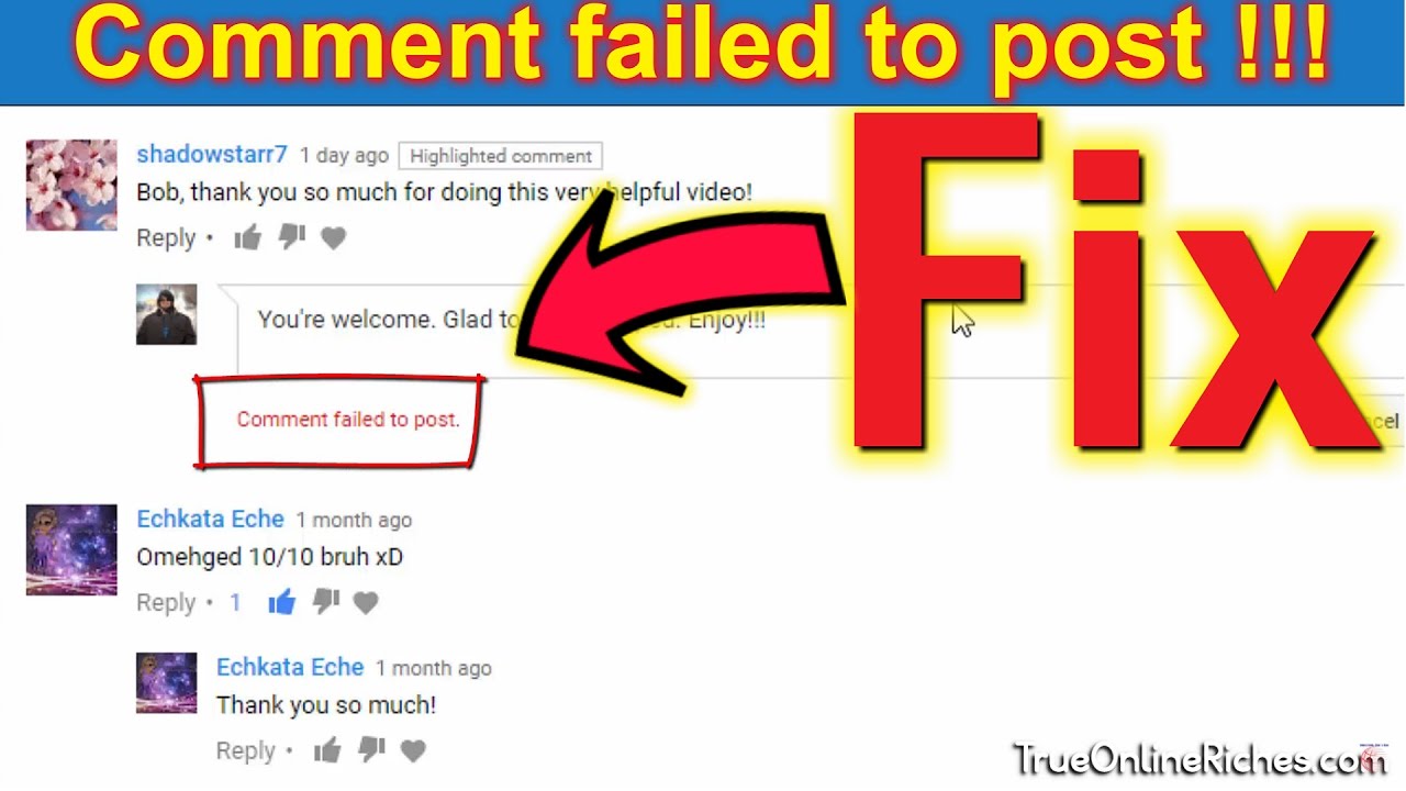 Comment on youtube. Facebook fail. Failed youtube