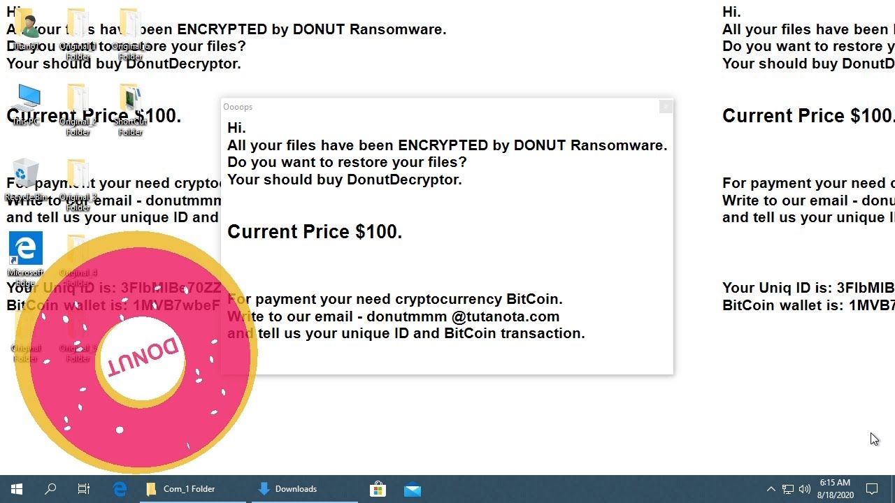 Donut Ransomware (.donut) - 영상 - 체크멀