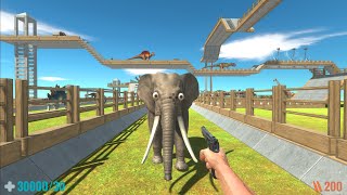 FPS Avatar with all weapons in battle with enemy units - Animal Revolt Battle Simulator