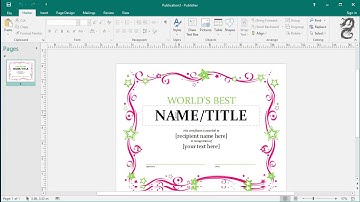 How to make Certificate using Publisher