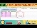 Scholarship Statement in Excel | Excel me Scholarship statement kaise nikalte hain | Tips and trick