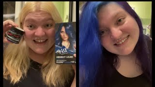 Dying my hair blue (splat midnight azure & manic panic rockabilly blue)