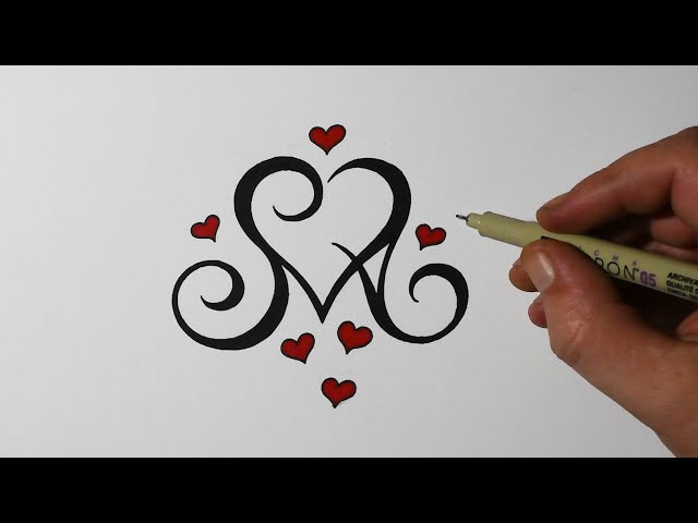 Combining Initials S and A with a Heart Tattoo Design - Videos For Kids