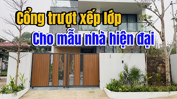 Cổng trượt tự động 2 cánh xếp lớp - Telescopic sliding gate two leaves