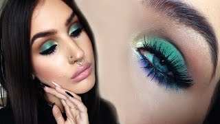 ♡ Soft colorful smokey eyes | Green gold and purple makeup tutorial ♡ screenshot 3