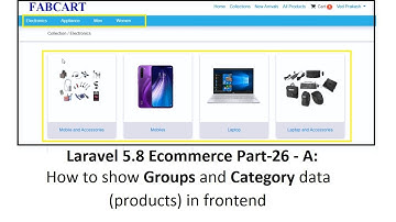 Laravel 5.8 Ecommerce Part-26-A: How to show Groups and Category data (products) in frontend