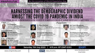 IMPRI #WebPolicyTalk on Harnessing the Demographic Dividend amidst the COVID-19 Pandemic in India