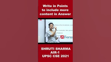 Write in points to include more content in answers | Shruti Sharma | AIR-1| UPSC CSE 2021 #shorts