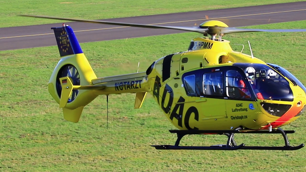 EC135 D-HPMM landing at the station & a hop to the parking