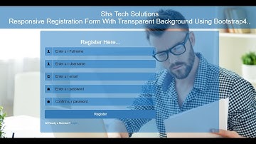 Responsive Registration Form With Transparent Background Bootstrap4 | Transparent Registration Form