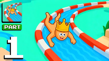 Aquapark IO - Gameplay Walkthrough Part 1 - Slide Master Pool Dash (iOS, Android)