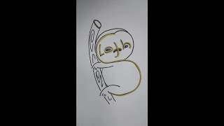 SLOTH  turn words into animal picture #shorts#shortsfeed #shortsvideo#slothbear#slothdrawing
