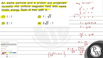 An alpha particle and a proton are projected normally into uniform magnetic field with same kine...
