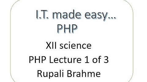 Educational Programme   Class XII   Sci   Sub   Information Technology   php