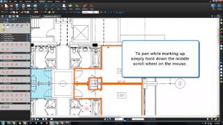 how to quickly pan while in the middle of using a markup tool