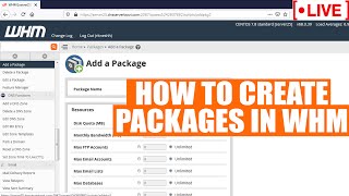 [🔴live] how to create packages in whm?