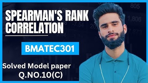Rank Correlation BMATEC301 |Solved Q.No.10(C)🔥