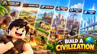 FROM CAVEMAN TO MODERN CITY! I BUILT A CIVILIZATION! | ROBLOX screenshot 1