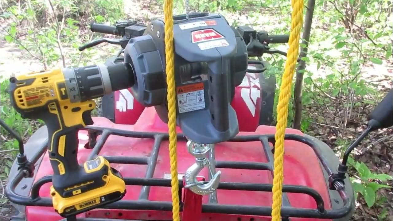 Pulling stuff with a drill winch 