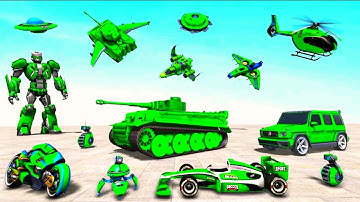 Transforming Robot Theft Army Tank Car Transport Game Android Gameplay