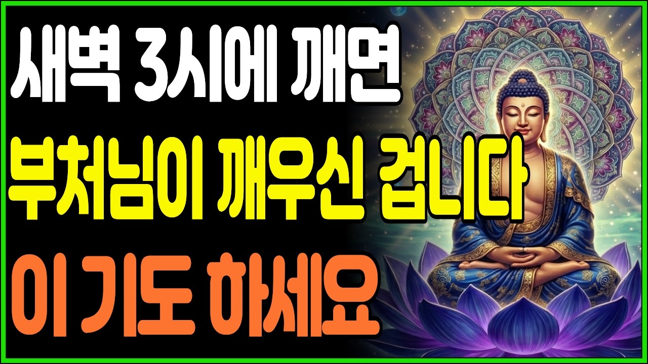 새벽 3시에 깨면 부처님이 깨우신 겁니다 | 이 기도 하세요 | 하루 운이 열립니다 | 부처님 말씀