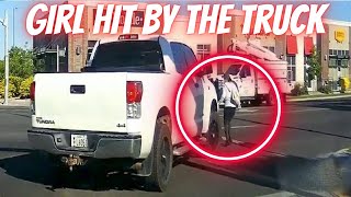 GIRL HIT BY THE TRUCK --- Bad drivers &amp; Driving fails -learn how to drive #1082