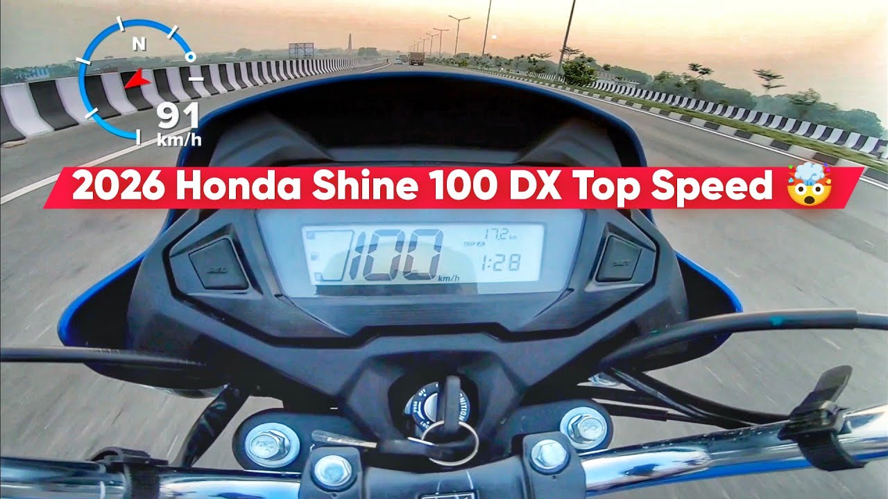 2025 Honda Shine 100 DX Top Speed & Break Test | Gear Challenge 🤯🔥 | 