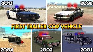 FIRST COP VEHICLE FROM EVERY GTA TRAILER