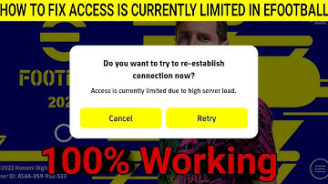 How To Fix Access Is Currently Limited Due To High Server Load In eFootball Mobile