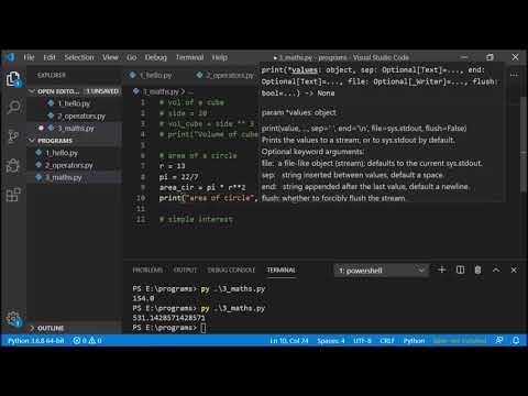 5 Mathematical Operators tasks - Python tutorials