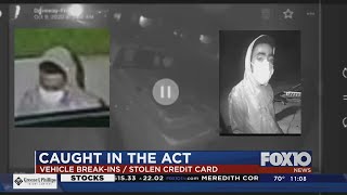 CAUGHT IN THE ACT: Car break-ins; Suspect purchases tires with stolen credit card