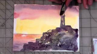 watercolor beginner lighthouse tutorial painting tutorials easy lessons watercolour paintings simple paint crafter projects beginning watercolors acrylic learn colors