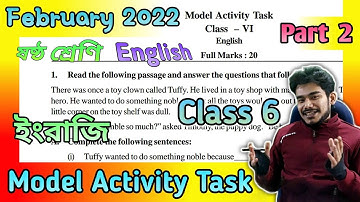 Class 6 | English | February 2022 Model Activity Task  Part 2 |  ষষ্ঠ শ্রেণি মডেল অ্যাক্টিভিটি টাস্ক